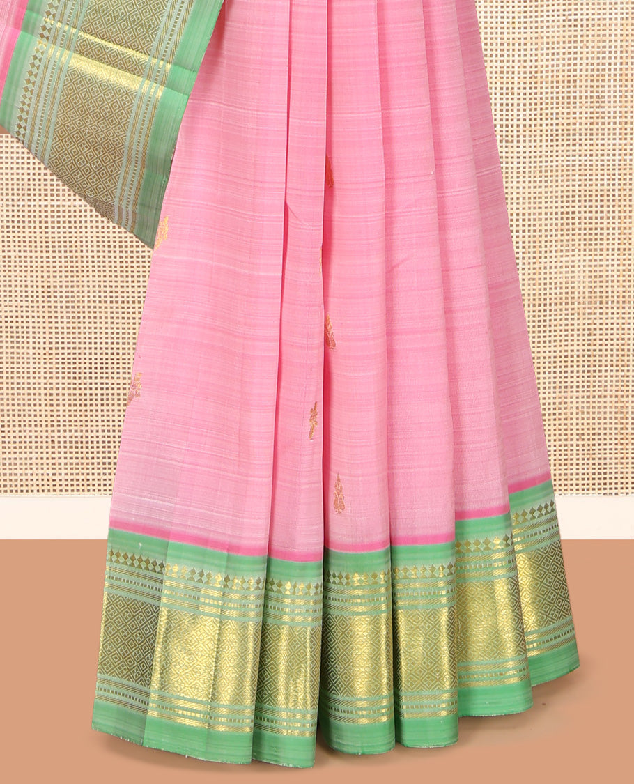 Pink Kanchipuram Silk Saree
