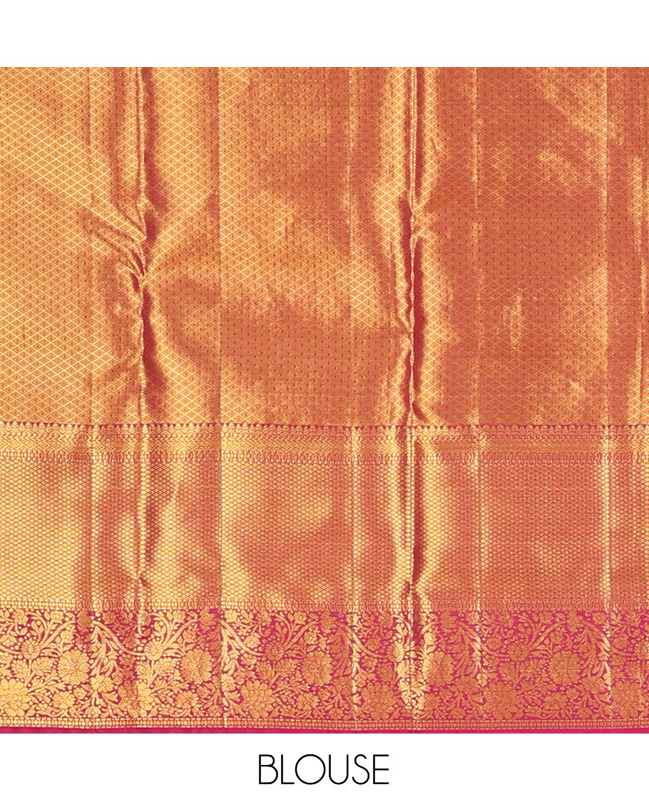 Magenta Kanchipuram Tissue Silk Saree
