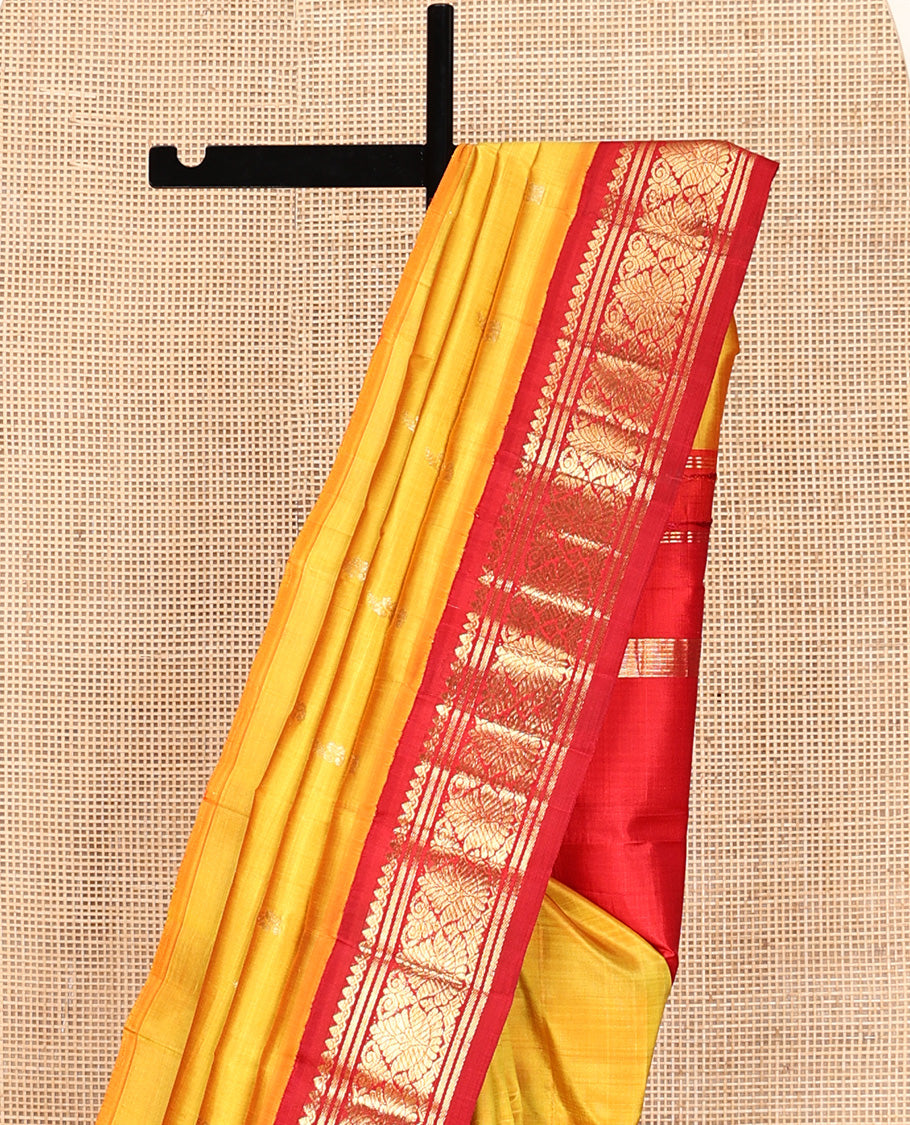 Yellow Kanchipuram Silk Saree