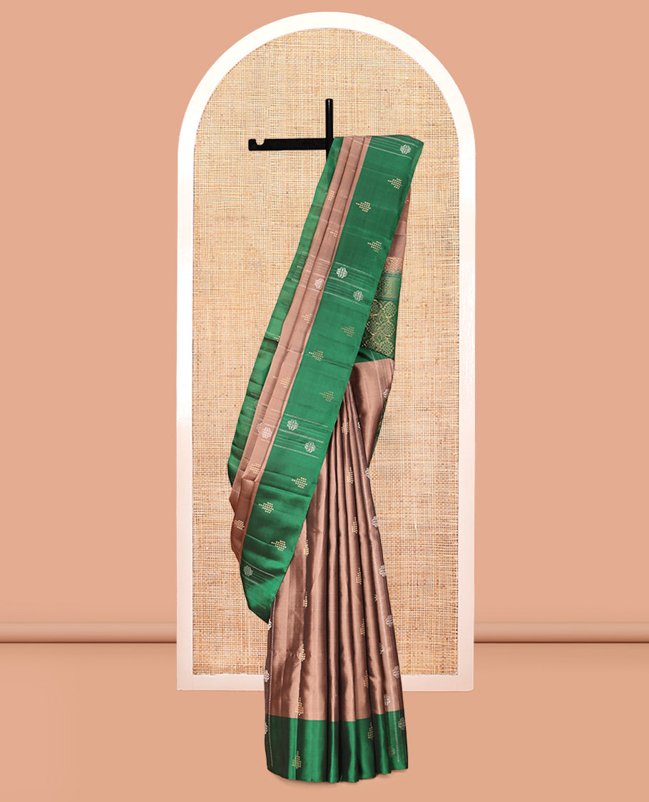 Pale Brown Butta Mayuri Lite Silk Mix Saree
