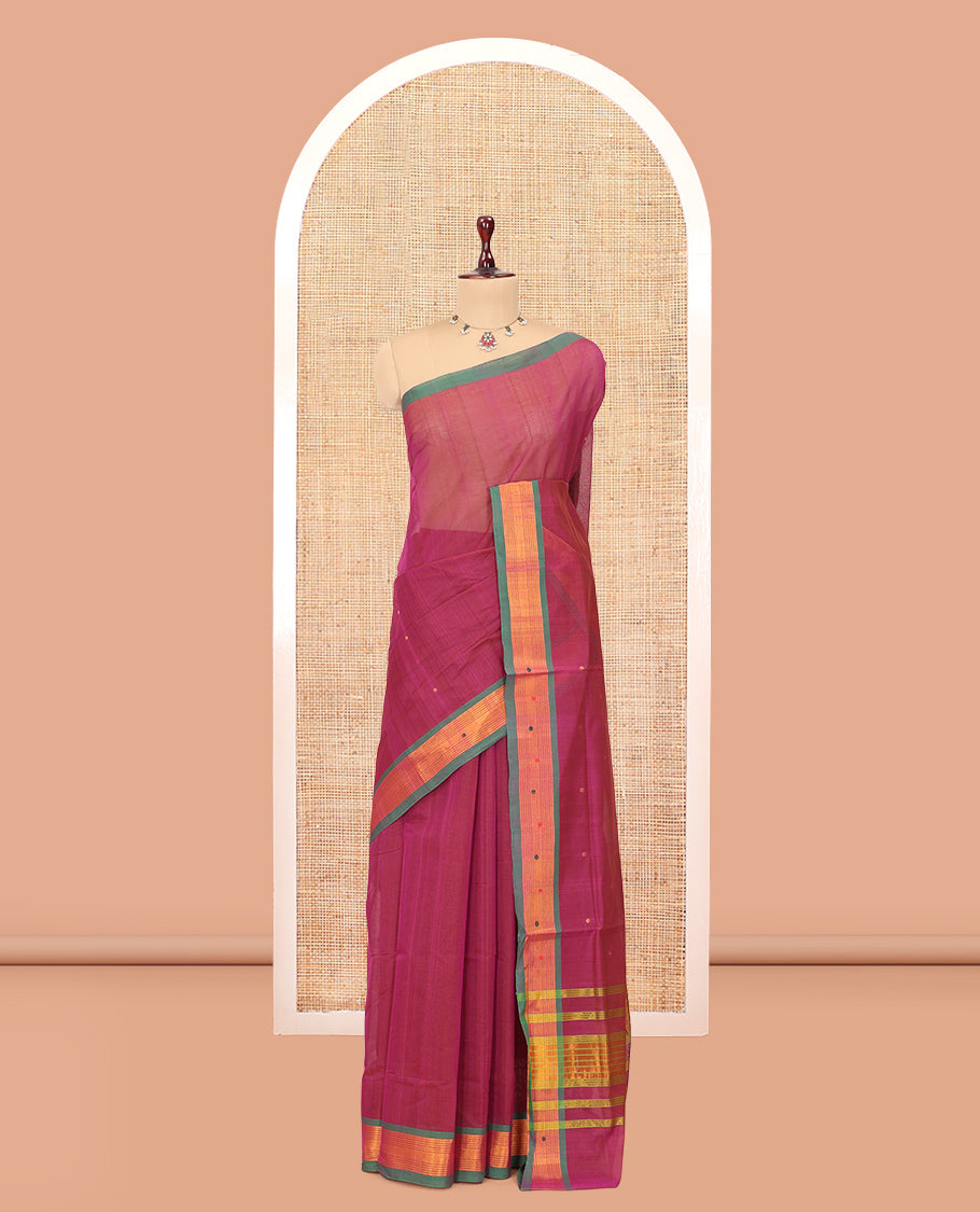 Magenta Venkatagiri Cotton Saree