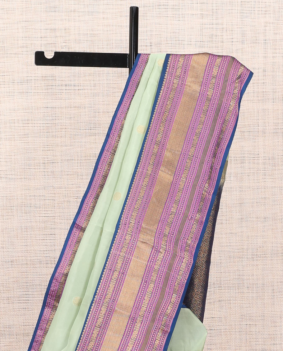 Pista Green-Blue-Pink Vasundhara Lite Silk Mix Saree