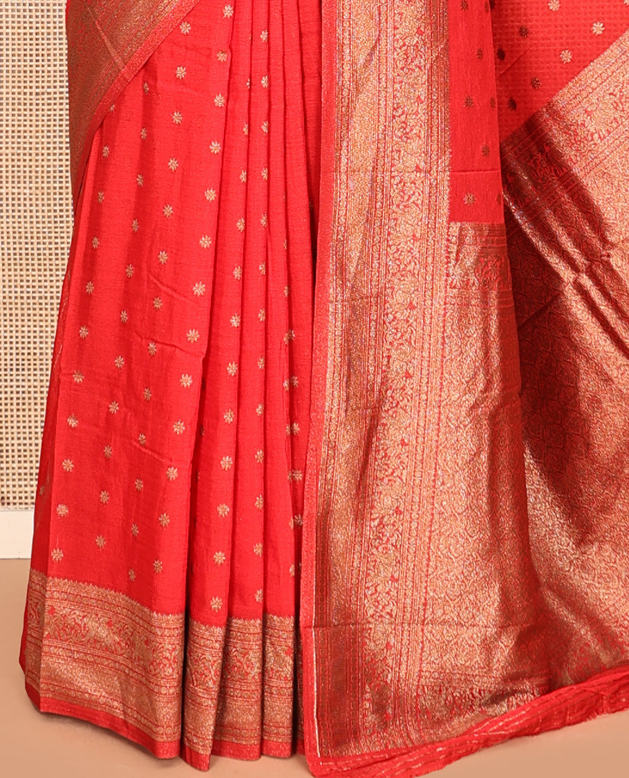 Red Fancy Crepe Saree