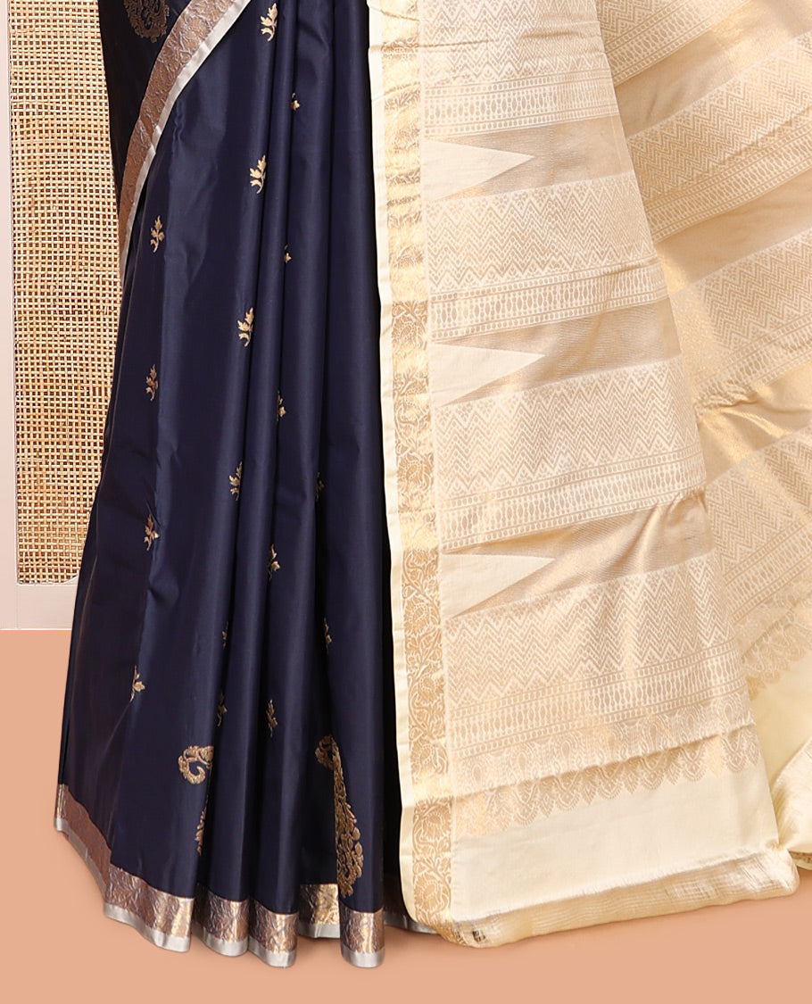 Blue Zari Buttas Gift Saree