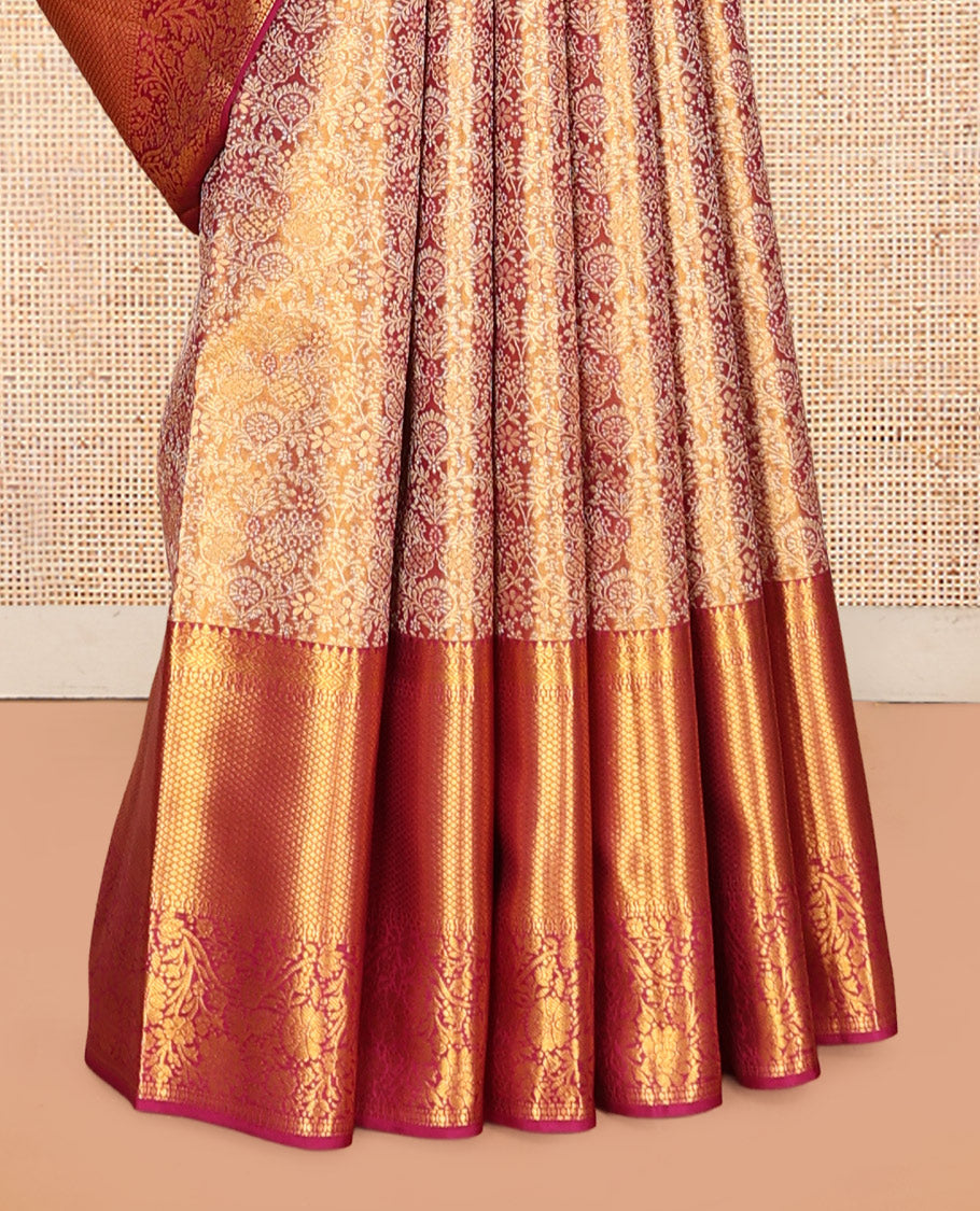 Magenta Kanchipuram Tissue Silk Saree
