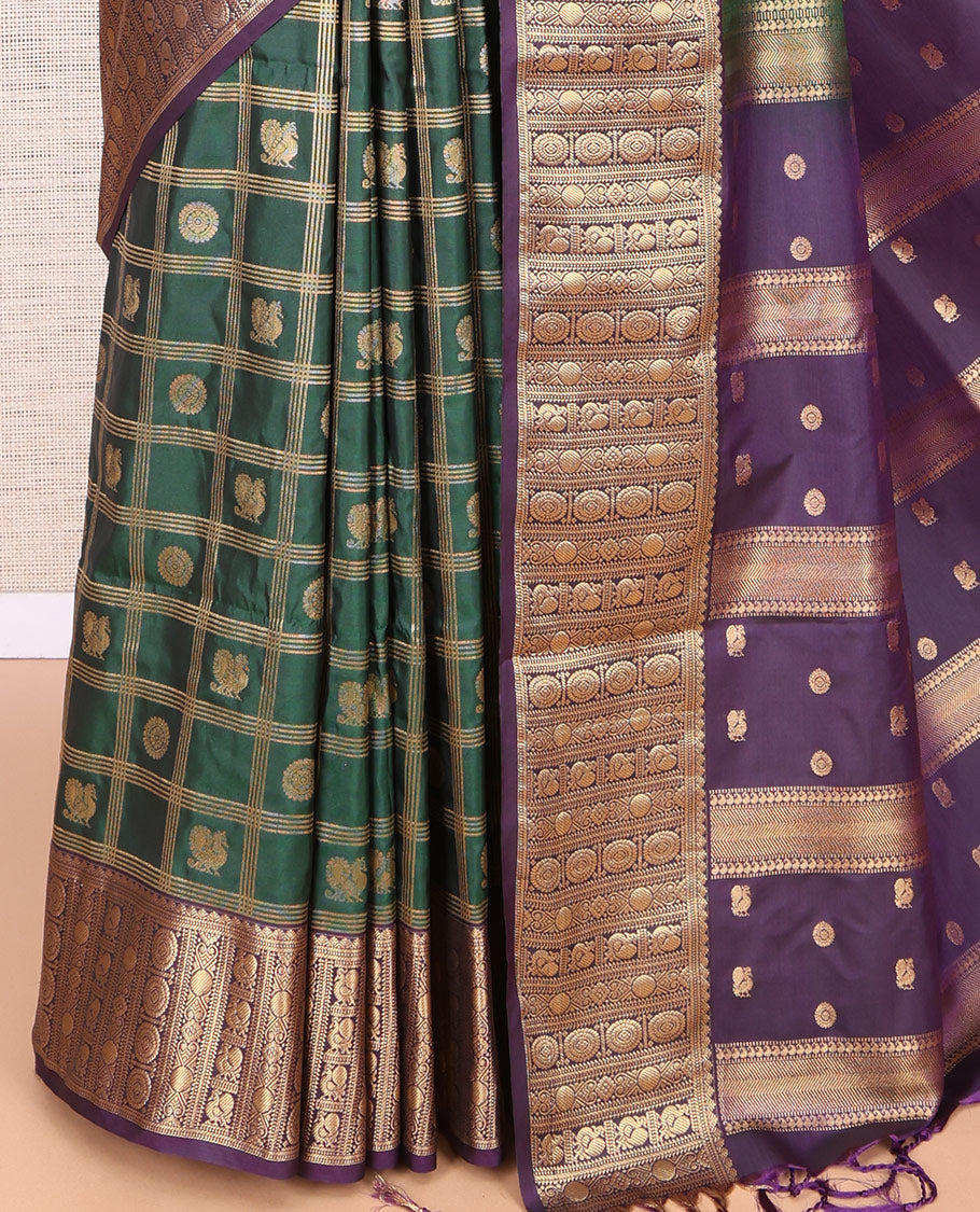Bottle Green Budget Silk Saree