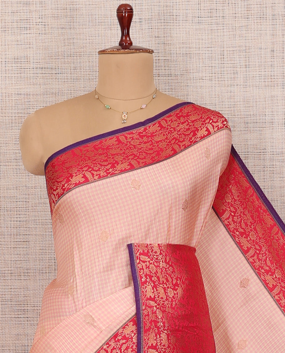 Light Pink Fancy Mysore Silk Saree