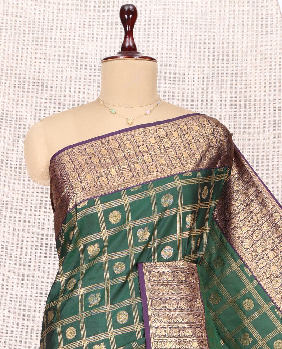 Bottle Green Budget Silk Saree