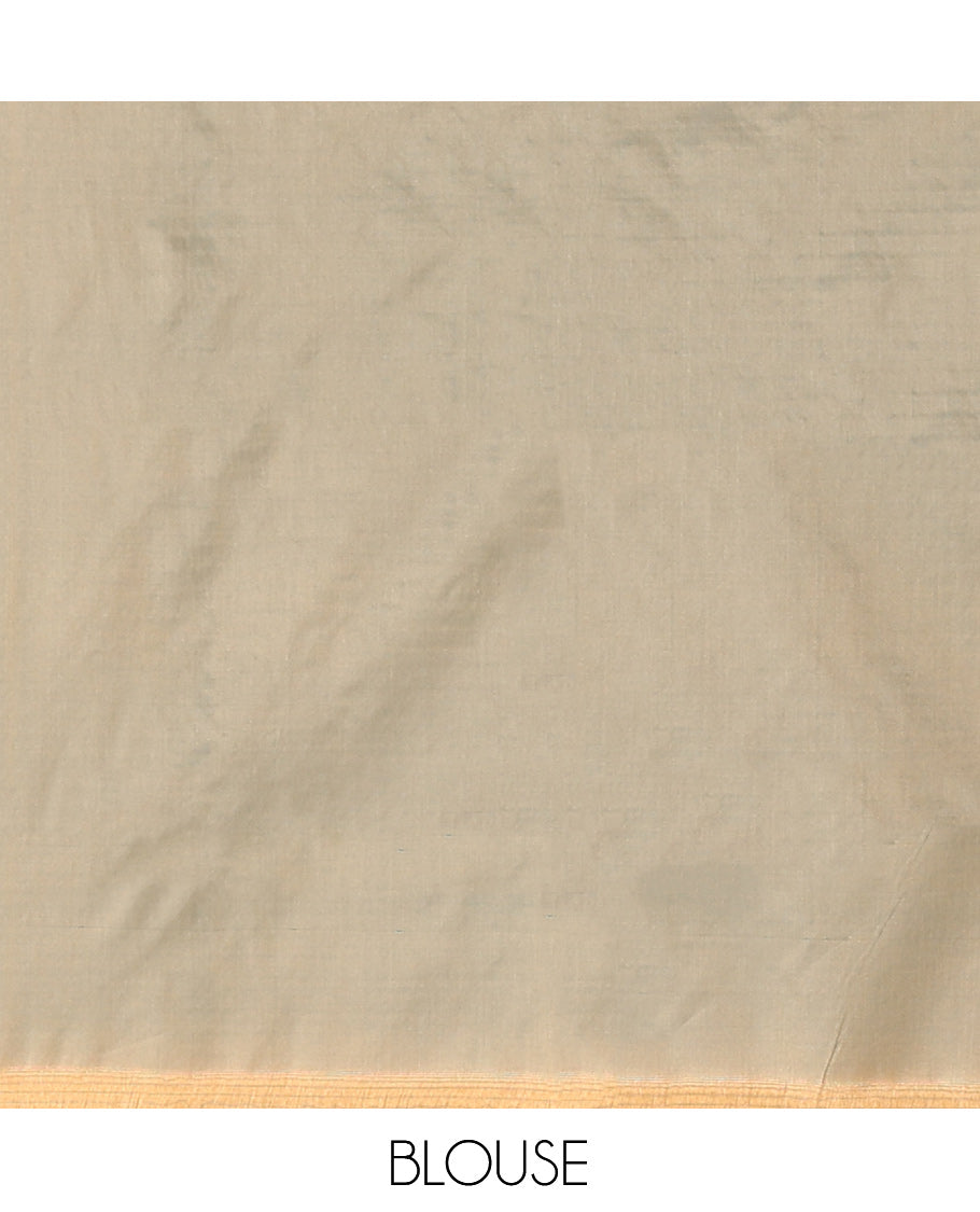 Borderless Green Zari Striped Arani Saree, a Pallu of Zari Stripes, and a Matching Blouse