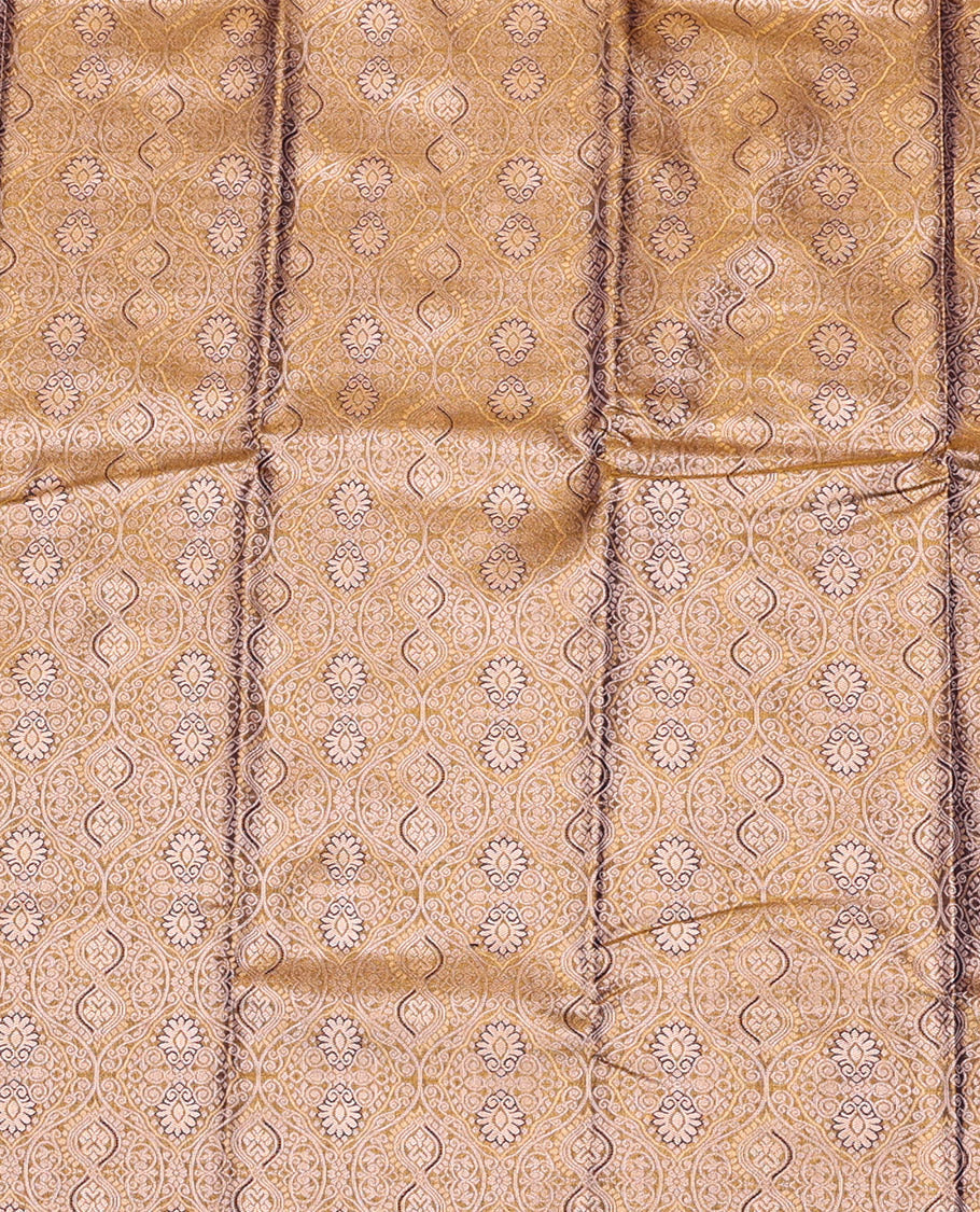 Green Art Silk Half-Saree, Decorated with Jacquard Design, Contrast Traditional Zari Border, and Paired with a Matching Blouse