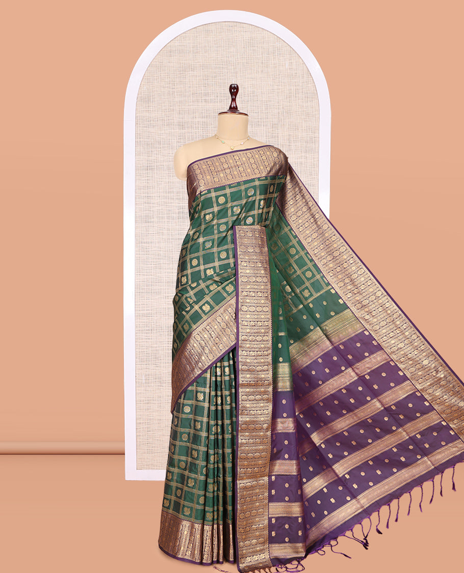 Bottle Green Budget Silk Saree