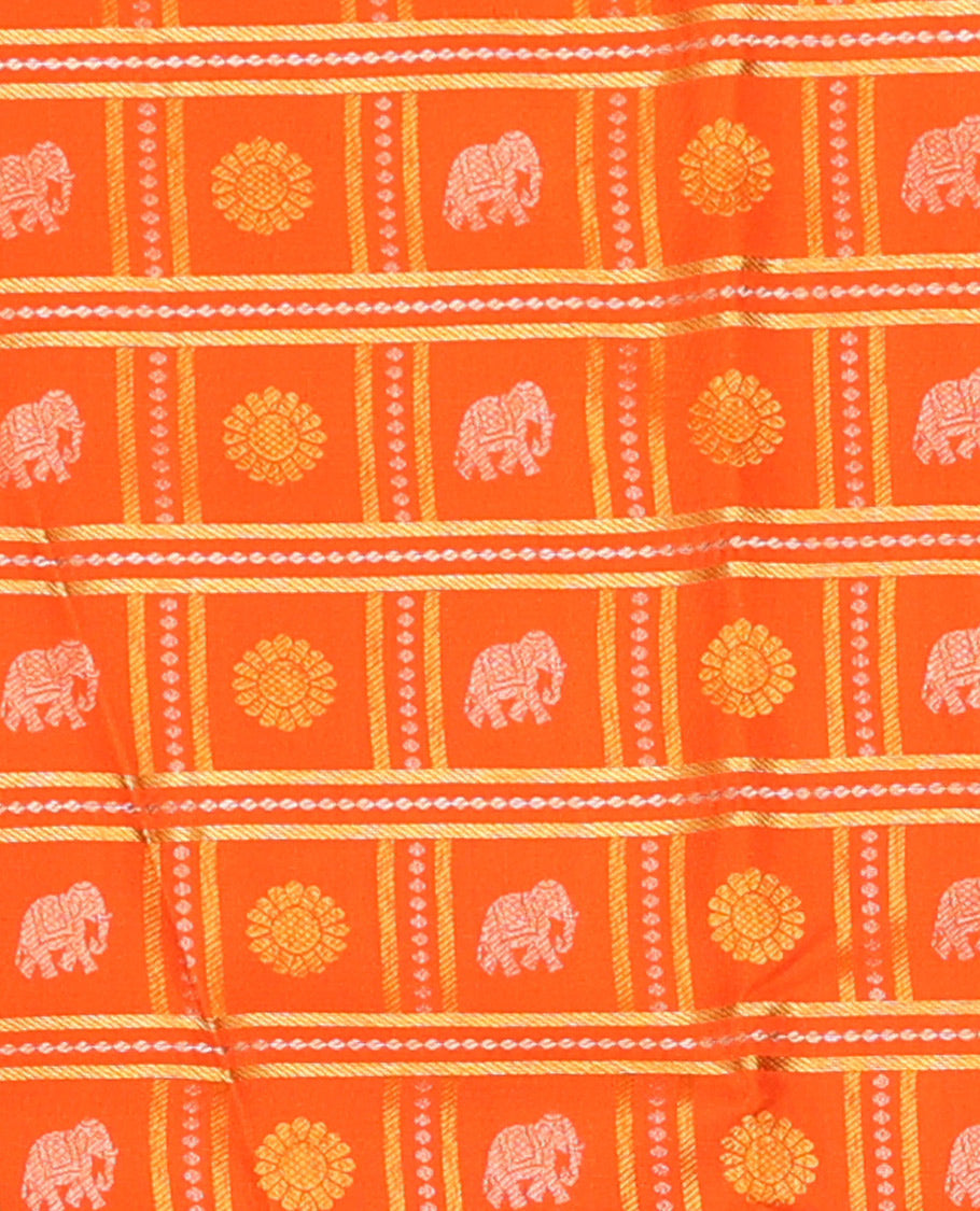 Orange Pure Silk Half-Saree