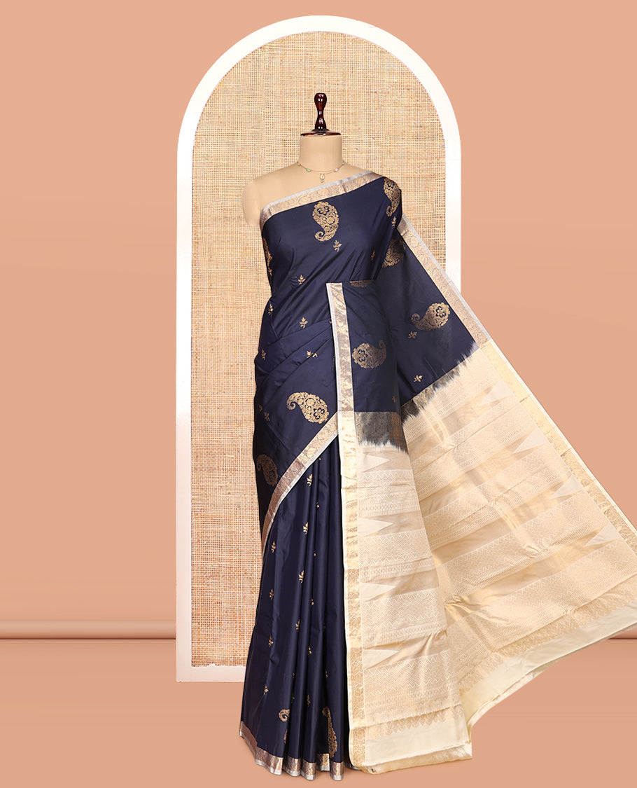 Blue Zari Buttas Gift Saree