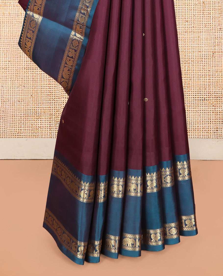 Brown Kanchipuram Chettinad Saree