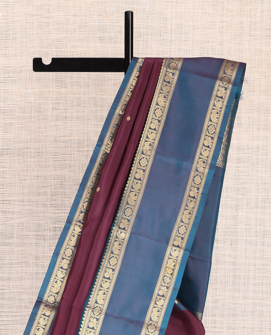 Brown Kanchipuram Chettinad Saree