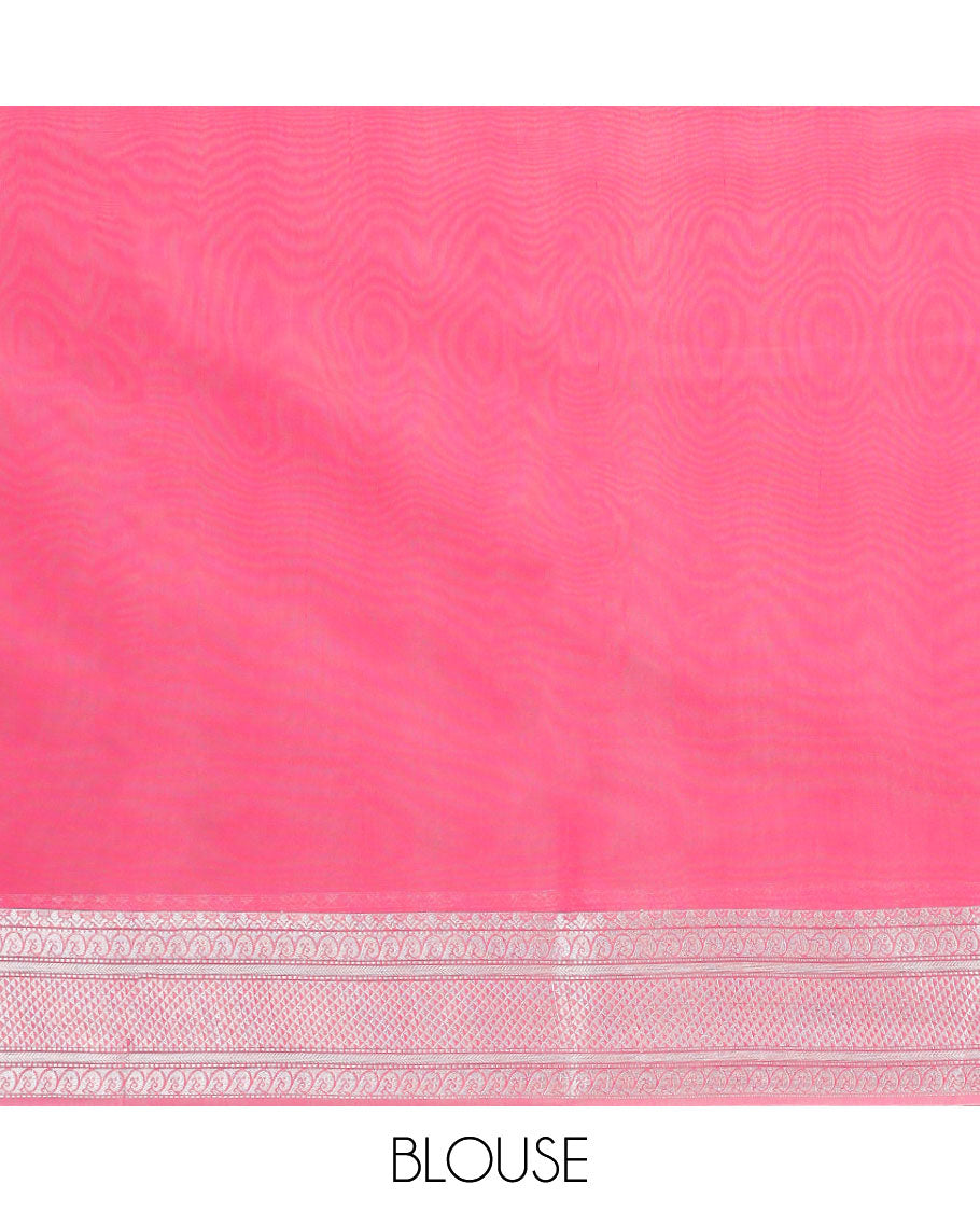 Black striped, floral design semi silk saree with self zari design border & argyle design pallu