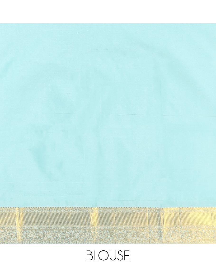 Yellow Budget Silk Saree, Sparsely Woven with Zari Buttas on Its Body, Complemented by Contrast Traditional Zari Border of Floral Creeper Designs, Intricately Designed Pallu, and Paired with a Contrast Blouse