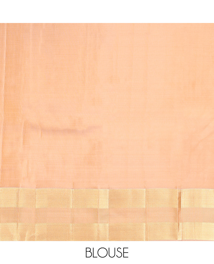 Yellow Vasundhara Lite Silk Mix Saree, Sparsely Woven with Zari Buttas, Complemented by a Contrast Border of Geometric Designs, Boldly Accentuated Pallu of Chevron Designs, and Paired with a Contrast Blouse