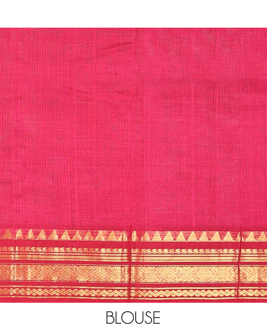 Blue Zari Checks Kuppadam Silk Saree