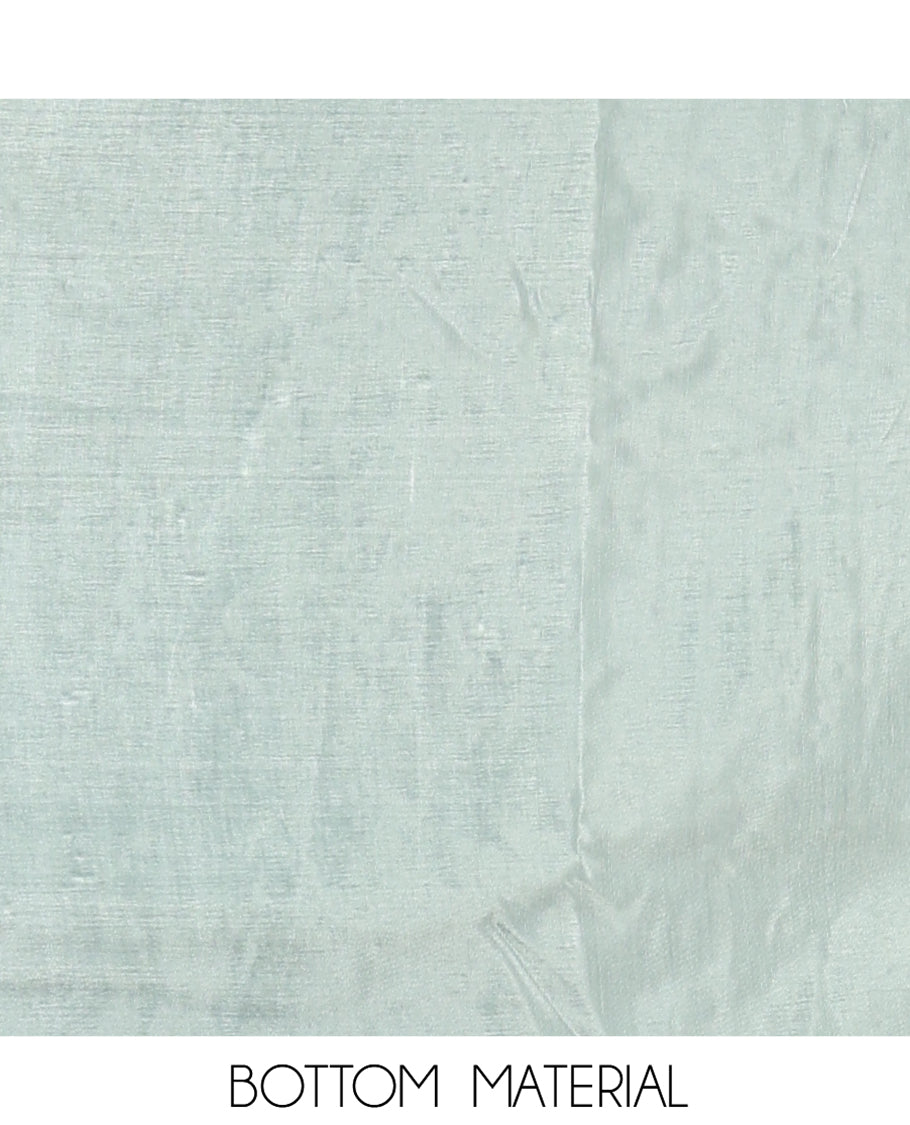 Pista Green Vichitra Silk Material Chudidar, Embroidered and Cut-work Top, Santoon Bottom, and an Embroidered Dupatta