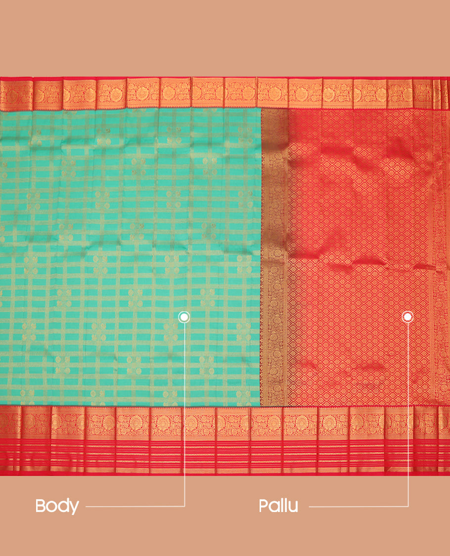 Turquoise Budget Silk Saree