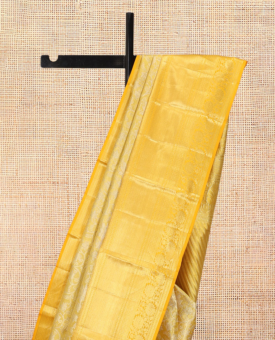 Yellow Kanchipuram Tissue Silk Saree