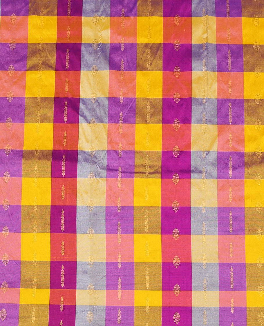 Multi-Color Pure Silk Navarathna Pavadai Material Set