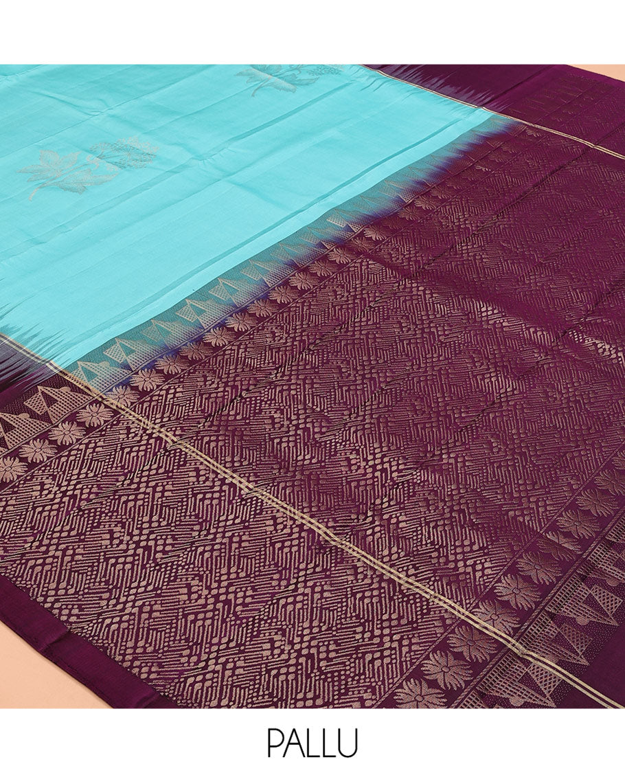 Blue Mayuri Soft Silk Saree