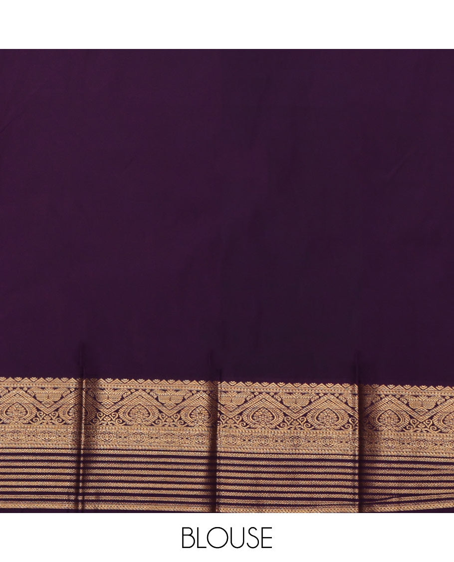 Blue Budget Silk Saree, Subtly Sparkled with Zari Buttas All Over Its Body, Complemented by a Contrast Traditional Zari Design Border, Grand Jaal Pallu, and Paired with a Contrast Blouse
