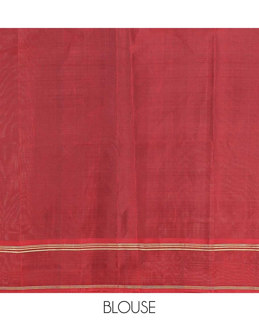 Green zari buttas silk mix saree, contrast rettai pettu zari striped border & pallu of jaal designs