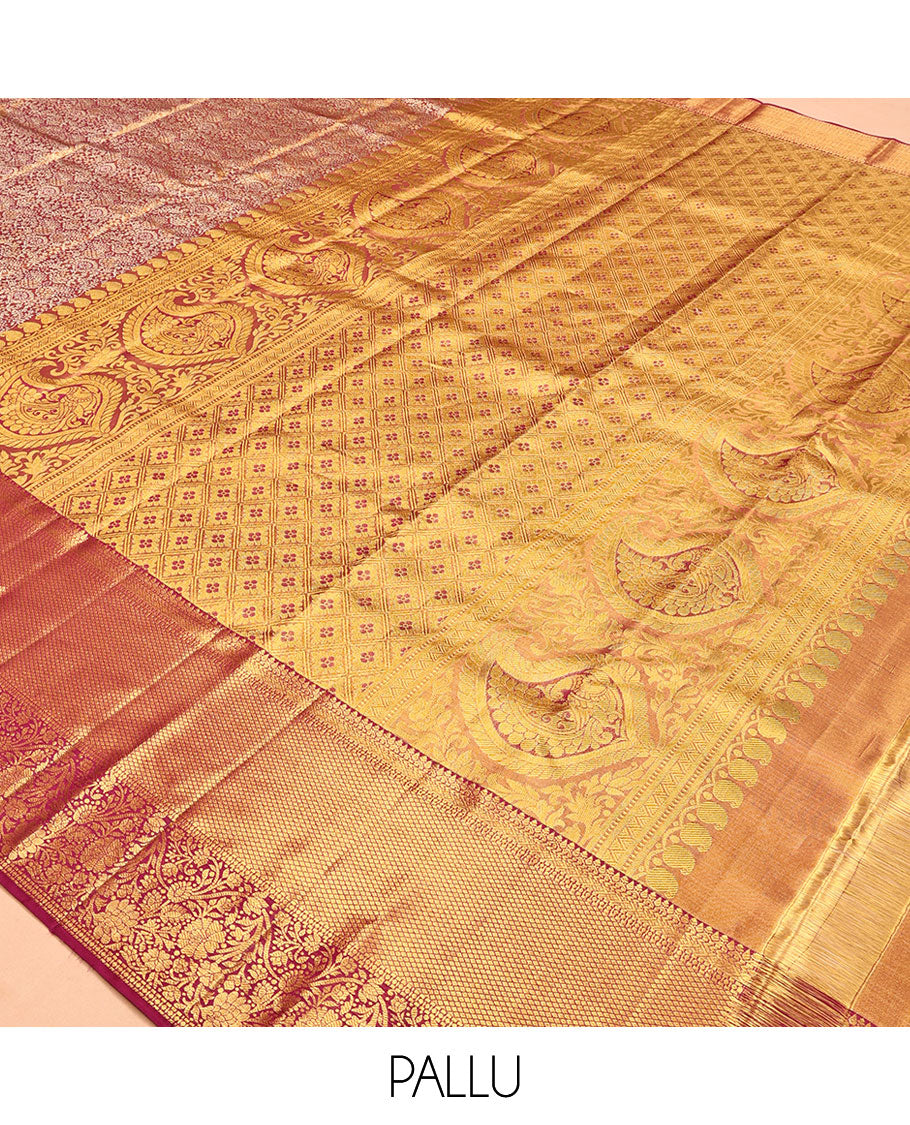 Magenta Kanchipuram Tissue Silk Saree