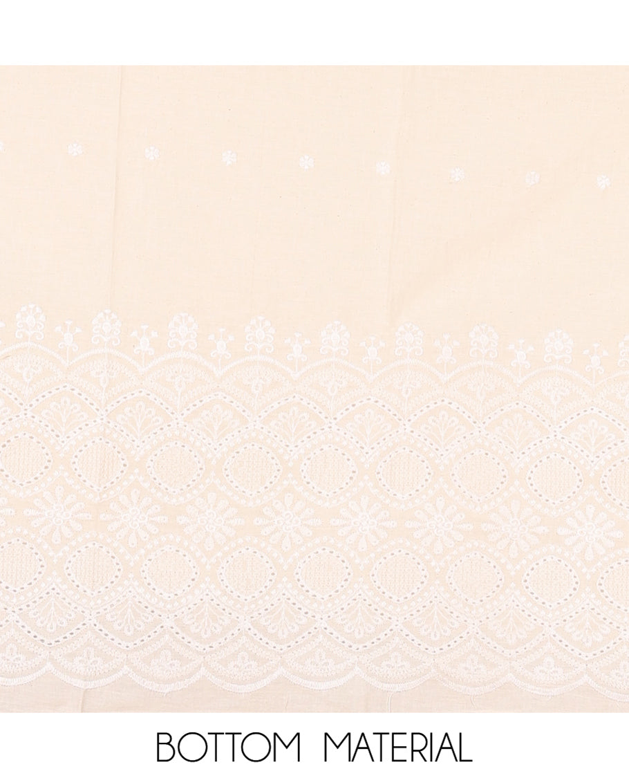 Blue Cotton Material Chudidar, Floral Printed Hakoba Top, a Contrast Bottom, Print-Hakoba Dupatta