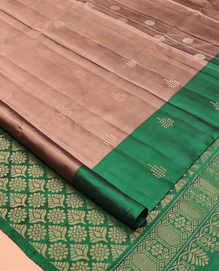 Pale Brown Butta Mayuri Lite Silk Mix Saree