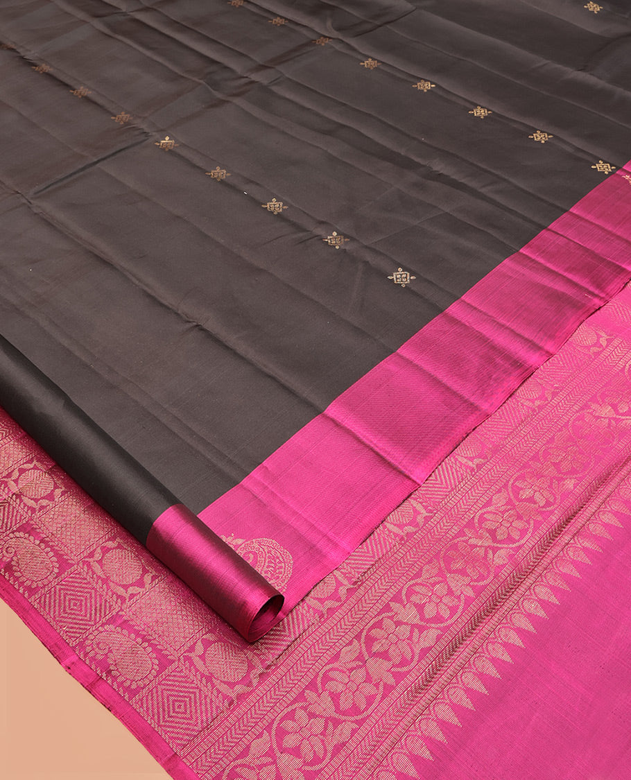 Brown Mayuri Lite Silk Mix Saree