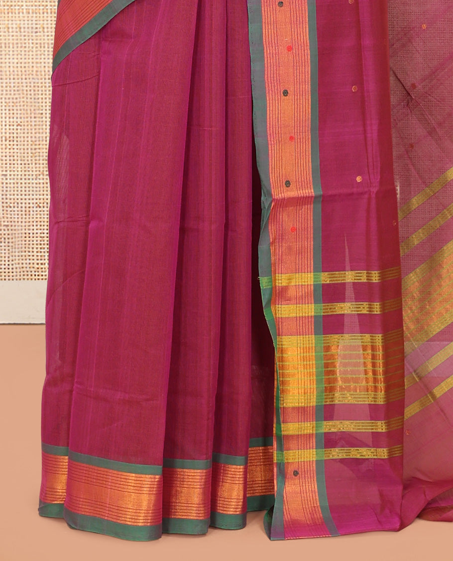 Magenta Venkatagiri Cotton Saree
