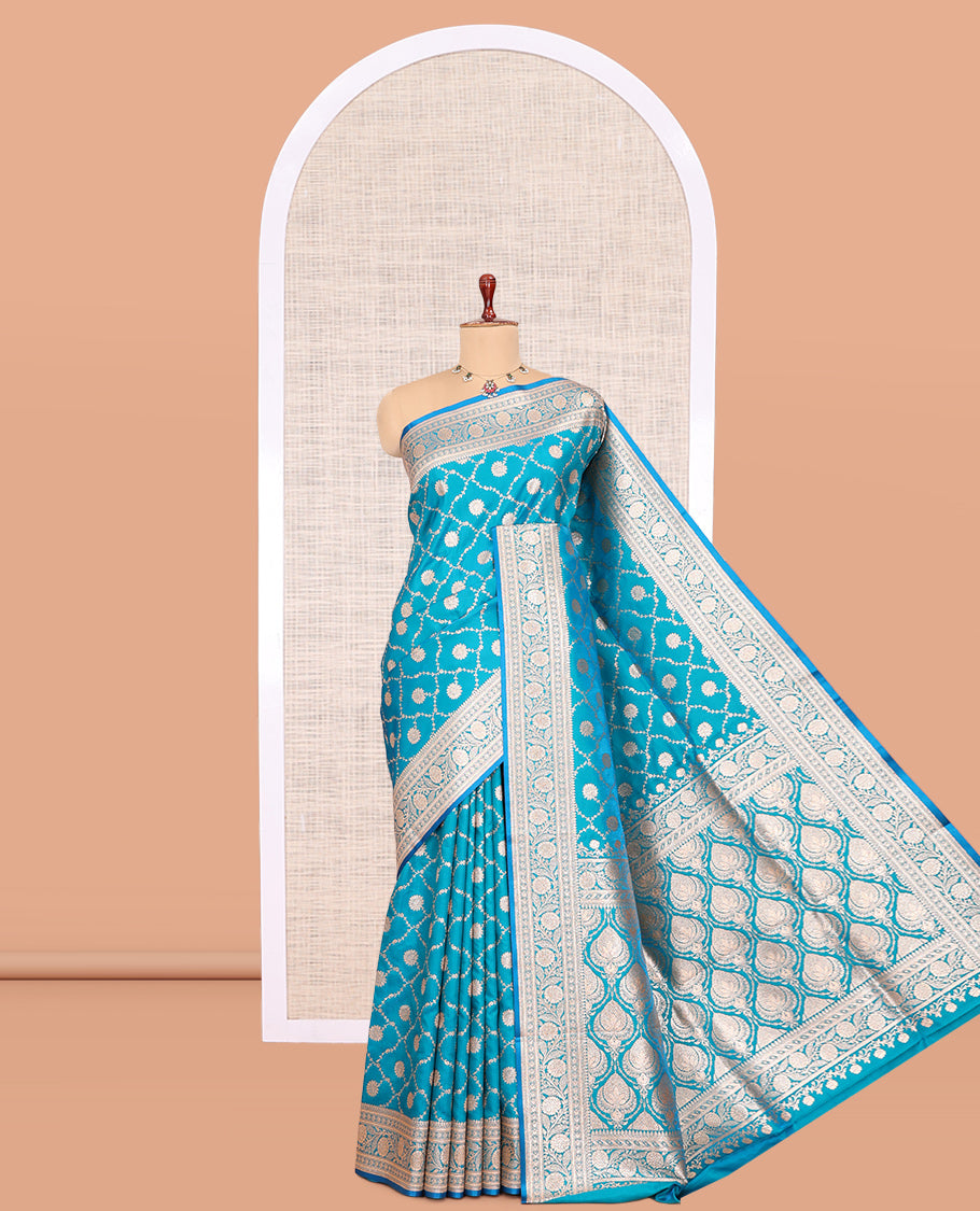 Blue Banaras Nylon Saree