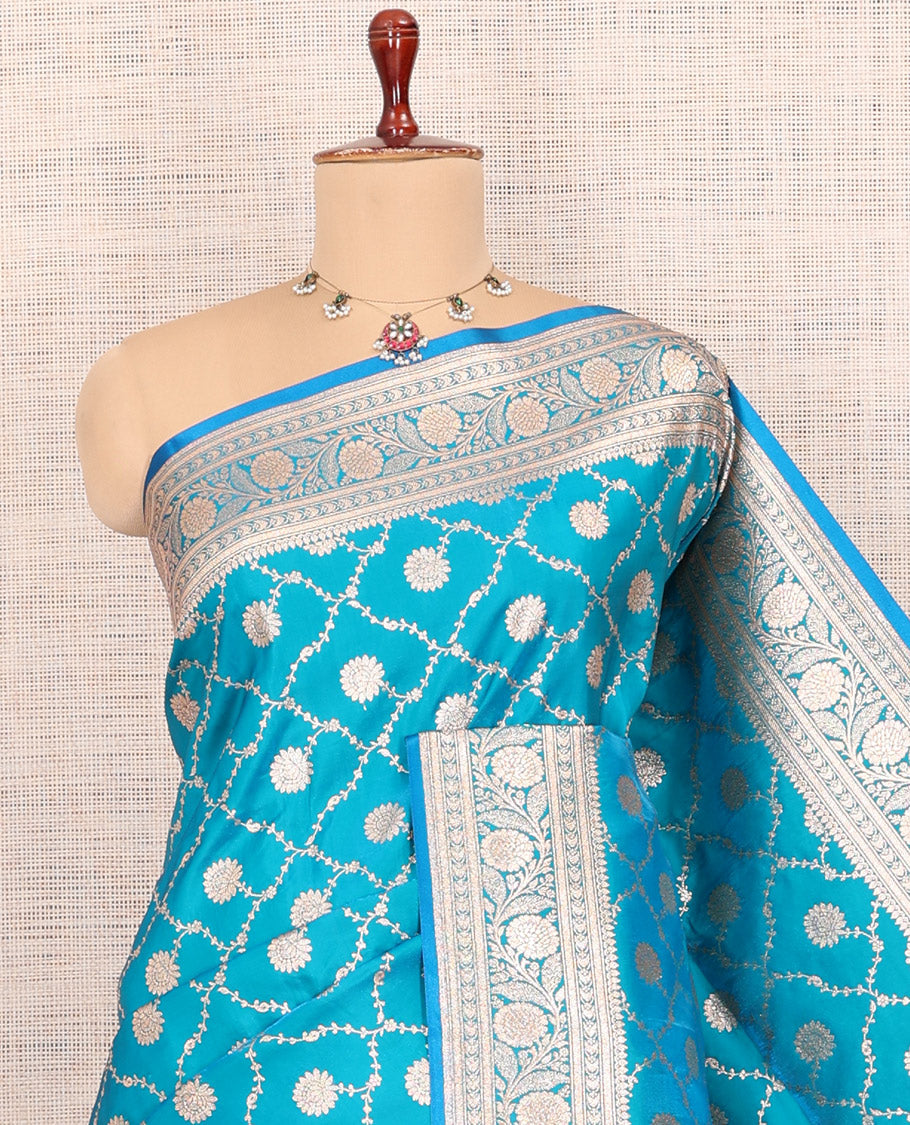 Blue Banaras Nylon Saree
