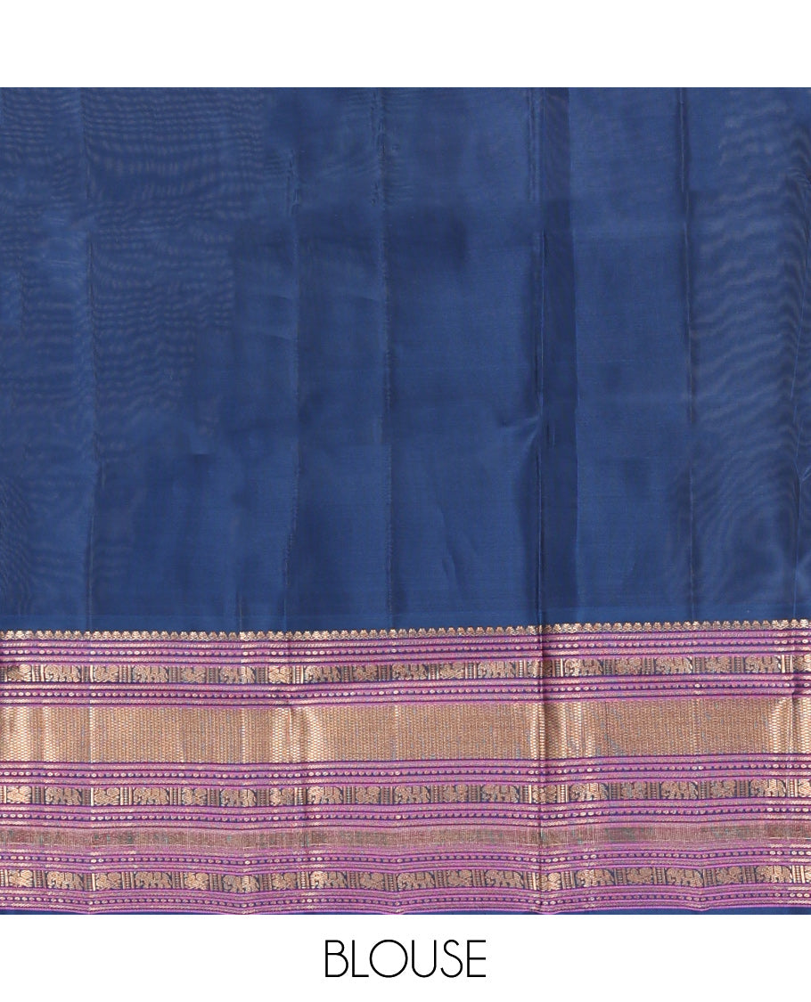 Pista Green-Blue-Pink Vasundhara Lite Silk Mix Saree