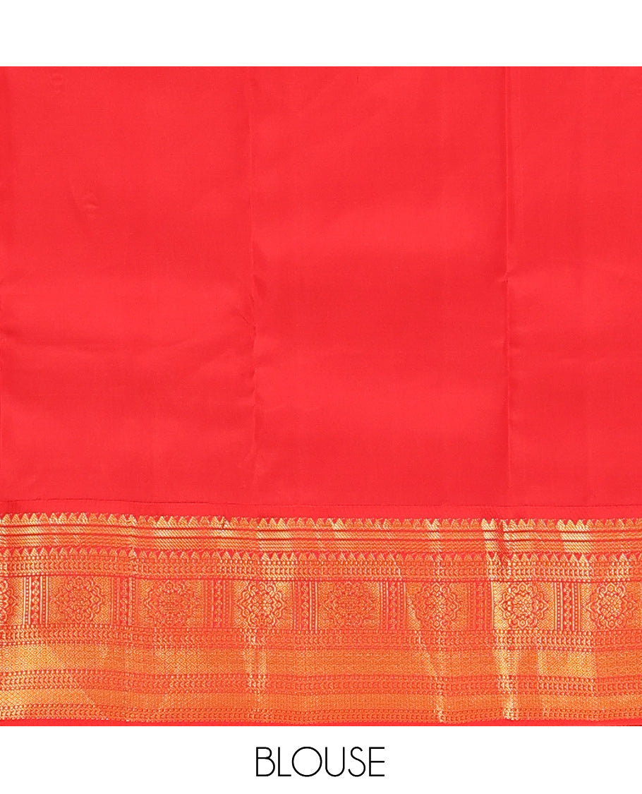 Off-White Zari Buttas Vasundhara Lite Silk Mix Saree, a Contrast Traditional Border, Contrast Blouse