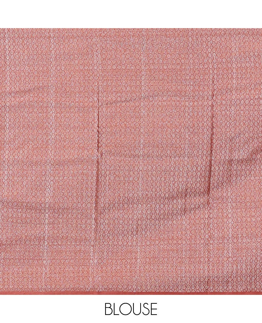Rust Tussar Silk Saree