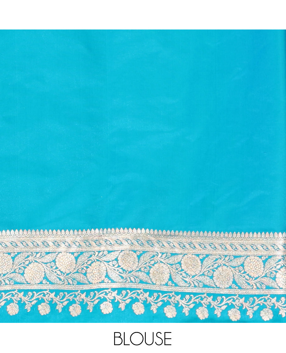 Blue Banaras Nylon Saree