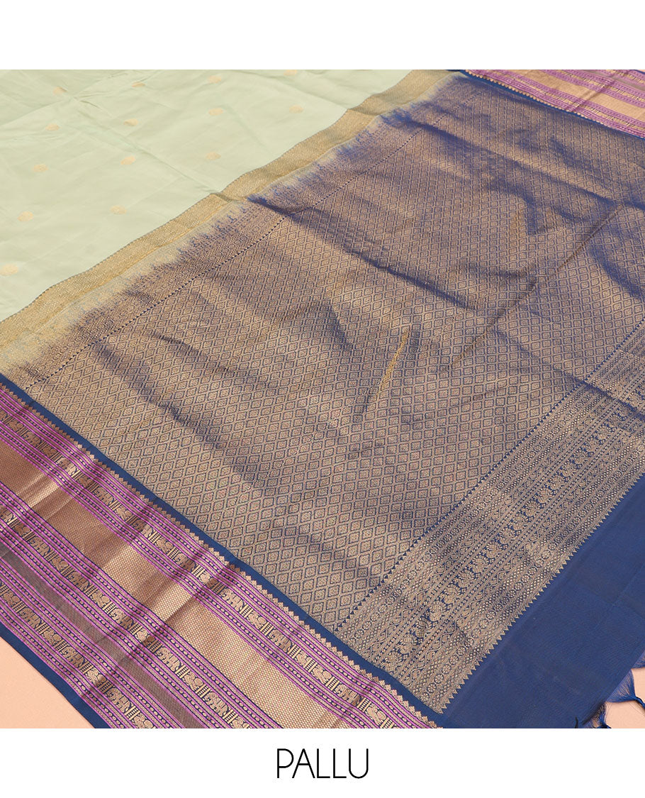 Pista Green-Blue-Pink Vasundhara Lite Silk Mix Saree