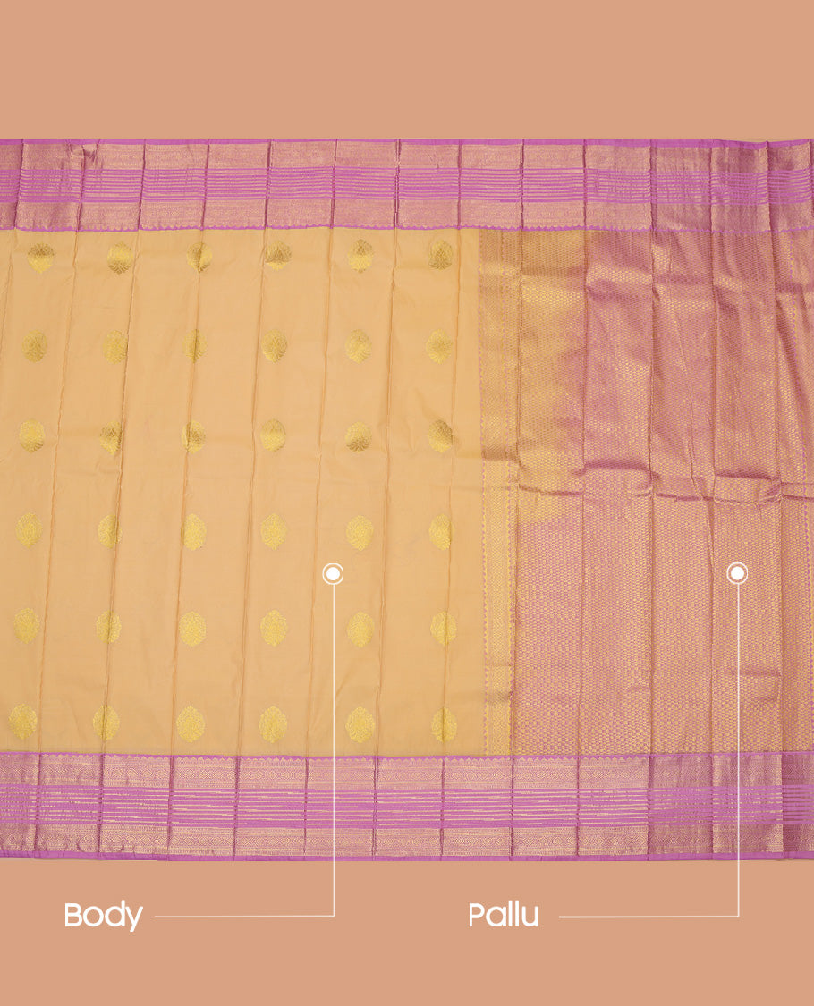Sandal Zari Design Border Budget Silk Saree