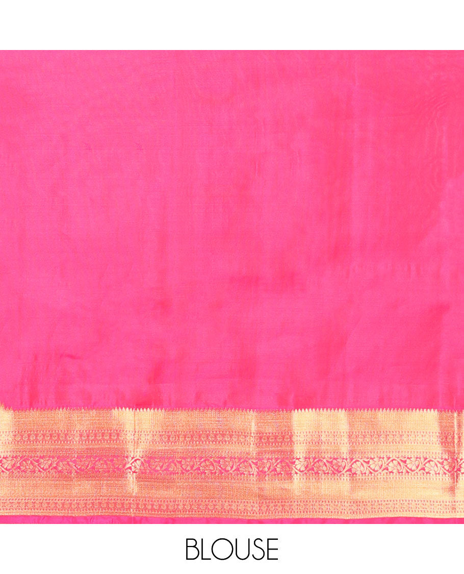 Red leaf buttas vasundhara elite silk saree with contrast intricate zari design border & floral design pallu