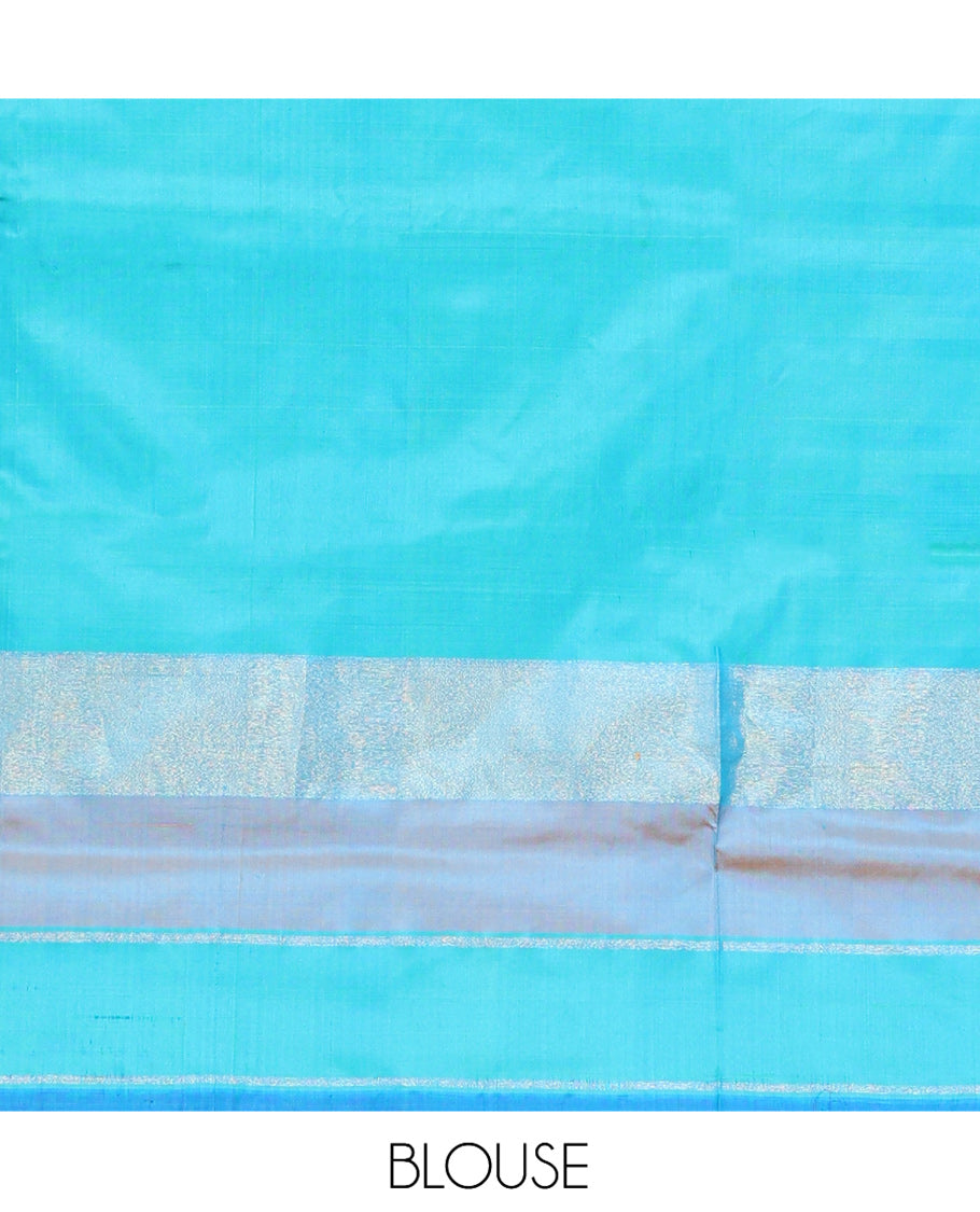 Multi-Color Geometric Pochampally Ikat Saree, Contrast Border
