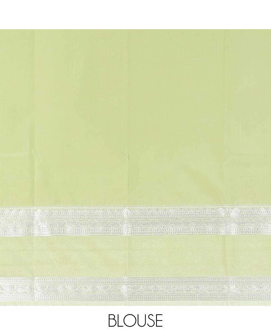 Black checked, leaf motifs gift saree with contrast zari design border & checked zari design pallu