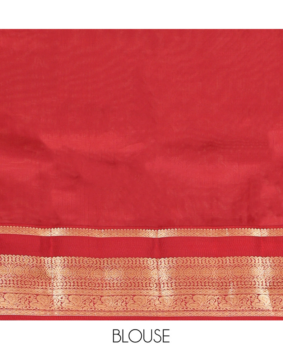 Yellow Vasundhara Lite Silk Mix Saree, Subtly Woven with Iruthalai Pakshi Buttas All Over Its Body, Complemented by Contrast Rettai Pettu Border of Rekku, Diamond, Neli, Laddu Kamalam, and Mayil Designs, Grand Jaal Pallu and Paired with a Contrast Blouse