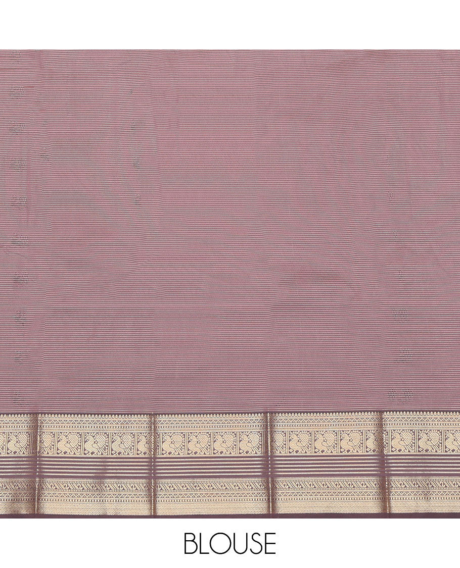 Pink Budget Silk Saree, Subtly Sparkled with Peacock Buttas and Zari Checks All Over Its Body, Complemented by a Contrast Traditional Zari Design Border, Pallu of Jaal Design, and Paired with a Contrast Blouse