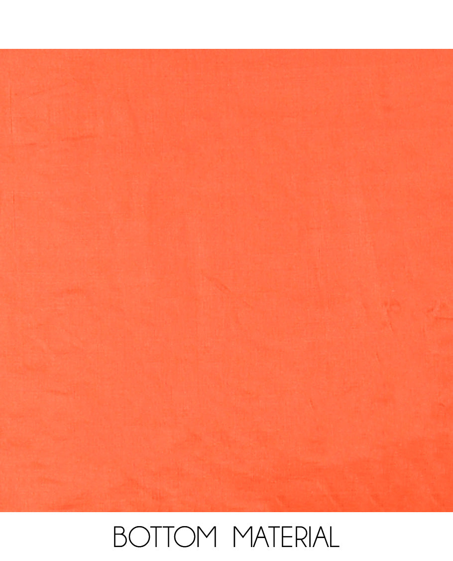 Rust Material Chudidhar Set, Highlighted with an Floral Motifs Embroidered on its Vichitra Silk Top, Plain Santoon Bottom, and Vichitra Silk Dupatta of Leaf Motifs Embroidery