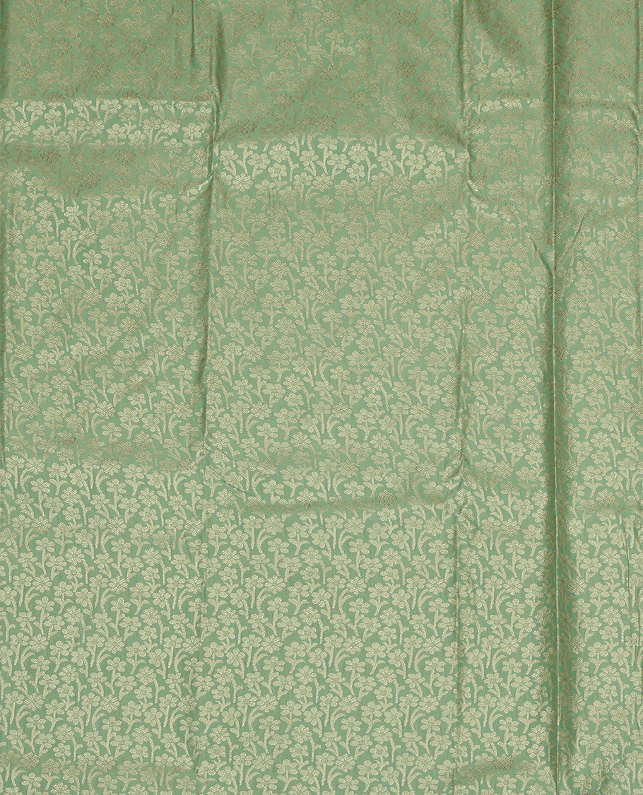 Green Art Silk Pavadai Material Set